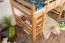 Hochbett für Kinder 120 x 190 cm | Massivholz: Buche | Natur Lackiert | umbaubar in Einzelbett | Premium-Qualität | inkl. Rollrost Abbildung