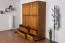 Kleiderschrank | 3 Drehtüren | 4 Schubladen | 4 Fächer | mit Kleiderstange | 154 cm breit | Massivholz | Farbe: Eiche Rustikal Abbildung