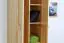 Kleiderschrank | 2 Drehtüren | 4 Fächer | 1 Schublade | mit Kleiderstange | 65 cm breit | Massivholz | Farbe: Natur Abbildung