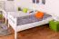 Etagenbett für Kinder 90 x 200 cm | Massivholz: Buche | Weiß Lackiert | umbaubar in 2 Einzelbetten | inkl. Rollroste Abbildung