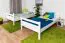Etagenbett für Kinder 120 x 190 cm | Massivholz: Buche | Weiß Lackiert | umbaubar in 2 Einzelbetten | inkl. Rollroste Abbildung