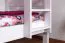 Etagenbett für Kinder 90 x 190 cm | Massivholz: Buche | Weiß Lackiert | umbaubar in 2 Einzelbetten | inkl. Rollroste Abbildung