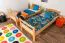 Etagenbett für Kinder 90 x 200 cm | Massivholz: Buche | Natur Lackiert | umbaubar in 2 Einzelbetten | inkl. Rollroste Abbildung