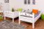 Etagenbett für Kinder 90 x 200 cm | Massivholz: Buche | Weiß Lackiert | umbaubar in 2 Einzelbetten | inkl. Rollroste Abbildung