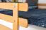 Großes Massivholz Doppelstockbett für Kinder und Jugendliche | Matratzenmaß: 160 x 190 cm | Natur Lackiert | umbaubar in 2 Einzelbetten | Premium-Qualität | inkl. Rollroste Abbildung