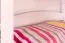 Stockbett + Bettkasten für Jugendliche 90 x 200 cm | Massivholz: Buche | Weiß Lackiert | umbaubar in 2 Einzelbetten | inkl. Bettkasten | inkl. Rollroste Abbildung