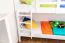 Etagenbett für Kinder 90 x 200 cm | Massivholz: Buche | Weiß Lackiert | umbaubar in 2 Einzelbetten | inkl. Rollroste Abbildung