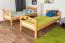 Etagenbett für Kinder 90 x 190 cm | Massivholz: Buche | Natur Lackiert | umbaubar in 2 Einzelbetten | inkl. Rollroste Abbildung
