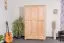 Kleiderschrank | 3 Drehtüren | 2 Schubladen | 4 Fächer | mit Kleiderstange | 133 cm breit | Massivholz | Farbe: Natur Abbildung