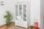 Kleiderschrank | 5 Drehtüren | 4 Schubladen | 12 Fächer | 121 cm breit | Massivholz | Farbe: Weiß Abbildung