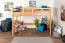 Hochbett für Kinder 90 x 190 cm | Massivholz: Buche | Natur Lackiert | umbaubar in Einzelbett | Premium-Qualität | inkl. Rollrost Abbildung
