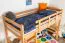 Hochbett für Jugendliche 90 x 190 cm | Massivholz: Buche | Natur Lackiert | umbaubar in Einzelbett | Premium-Qualität | inkl. Rollrost Abbildung