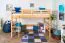 Hochbett für Jugendliche 120 x 190 cm | Massivholz: Buche | Natur Lackiert | umbaubar in Einzelbett | Premium-Qualität | inkl. Rollrost Abbildung