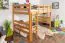 Hochbett für Kinder 120 x 190 cm | Massivholz: Buche | Natur Lackiert | umbaubar in Einzelbett | Premium-Qualität | inkl. Rollrost Abbildung