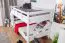 Etagenbett für Kinder 120 x 190 cm | Massivholz: Buche | Weiß Lackiert | umbaubar in 2 Einzelbetten | inkl. Rollroste Abbildung