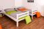 Etagenbett für Kinder 90 x 190 cm | Massivholz: Buche | Weiß Lackiert | umbaubar in 2 Einzelbetten | inkl. Rollroste Abbildung