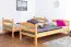 90 x 200 cm Etagenbett mit Stauraum / 2 Schubladen für Kinder Massivholz: Buche | Natur Lackiert | umbaubar in 2 Einzelbetten | Premium-Qualität | inkl. Rollroste Abbildung