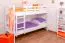 Etagenbett für Kinder 90 x 200 cm | Massivholz: Buche | Weiß Lackiert | umbaubar in 2 Einzelbetten | inkl. Rollroste Abbildung