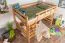 Hochbett für Kinder 120 x 190 cm | Massivholz: Buche | Natur Lackiert | umbaubar in Einzelbett | Premium-Qualität | inkl. Rollrost Abbildung