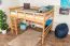Hochbett für Kinder 140 x 200 cm | Massivholz: Buche | Natur Lackiert | umbaubar in Einzelbett | Premium-Qualität | inkl. Rollrost Abbildung