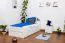 90 x 200 cm Kinderbett mit Bettkasten als Gästebett oder Stauraum | Massivholz: Buche | Weiß Lackiert | inkl. 2. Liegeplatz 90 x 190 cm ausziehbar und 2 Rollrost Abbildung