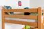 Hochbett für Kinder 120 x 190 cm | Massivholz: Buche | Natur Lackiert | umbaubar in Einzelbett | Premium-Qualität | inkl. Rollrost Abbildung