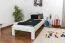 Bettrahmen für Kinder / Kinderbett 90 x 200 cm | Massivholz: Kiefer | Weiß Lackiert Abbildung