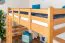 Hochbett für Kinder 140 x 200 cm | Massivholz: Buche | Natur Lackiert | umbaubar in Einzelbett | Premium-Qualität | inkl. Rollrost Abbildung