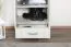 Kleiderschrank | 2 Drehtüren | 1 Schublade | 8 Fächer | mit Kleiderstange | 50 cm breit | Farbe: Weiß Abbildung
