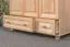 Kleiderschrank | 3 Drehtüren | 2 Schubladen | 4 Fächer | mit Kleiderstange | 120 cm breit | Massivholz | Farbe: Natur Abbildung