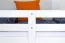 Etagenbett für Kinder 90 x 190 cm | Massivholz: Buche | Weiß Lackiert | umbaubar in 2 Einzelbetten | inkl. Rollroste Abbildung
