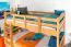 Etagenbett mit Stauraum / 2 Schubladen für Jugendliche 90 x 200 cm | Massivholz: Buche | Natur Lackiert | umbaubar in 2 Einzelbetten | Premium-Qualität | inkl. Rollroste Abbildung