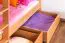 90 x 200 cm Stockbett mit Stauraum / 2 Schubkästen für Kinder Massivholz: Buche | Natur Lackiert | umbaubar in 2 Einzelbetten | Premium-Qualität | inkl. Rollroste Abbildung