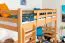 Hochbett für Jugendliche 90 x 190 cm | Massivholz: Buche | Natur Lackiert | umbaubar in Einzelbett | Premium-Qualität | inkl. Rollrost Abbildung
