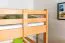 Hochbett für Kinder 120 x 190 cm | Massivholz: Buche | Natur Lackiert | umbaubar in Einzelbett | Premium-Qualität | inkl. Rollrost Abbildung