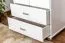 Kleiderschrank | 2 Drehtüren | 2 Schubladen | 1 Fach | mit Kleiderstange | 80 cm breit | Massivholz | Farbe: Weiß Abbildung