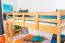 Etagenbett mit Stauraum / 2 Schubladen für Jugendliche 90 x 200 cm | Massivholz: Buche | Natur Lackiert | umbaubar in 2 Einzelbetten | Premium-Qualität | inkl. Rollroste Abbildung