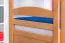 Stockbett + Bettkasten für Jugendliche 90 x 200 cm | Massivholz: Buche | Natur Lackiert | inkl. Bettkasten | umbaubar in 2 Einzelbetten | inkl. Rollroste Abbildung