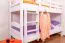 Etagenbett für Kinder 90 x 200 cm | Massivholz: Buche | Weiß Lackiert | umbaubar in 2 Einzelbetten | inkl. Rollroste Abbildung