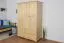 Kleiderschrank | 3 Drehtüren | 2 Schubladen | 5 Fächer | mit Kleiderstange | 135 cm breit | Massivholz | Farbe: Natur Abbildung