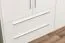 Kleiderschrank | 6 Drehtüren | 4 Schubladen | 5 Fächer | mit 3 Kleiderstangen | 277 cm breit | Farbe: Weiß Abbildung