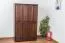 Massivholz-Kleiderschrank Kiefer, Farbe: Nuss 190x120x60 cm Abbildung