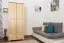 Garderobenschrank massiv, Farbe: Natur 190x80x60 cm Abbildung