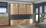 Schwebetürenschrank / Kleiderschrank Crina 11, Farbe: Eiche Artisan / Schwarz, zwei Kleiderstangen, ABS-Kanten, Maße: 224 x 262,5 x 65,5 cm