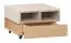 Couchtisch auf vier Rollen | 1 offenes Fach | 1 Schublade | Farbe: Eiche / Beige | Soft-Close-Funktion | Push-to-open Funktion | für Wohnzimmer