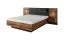 Doppelbett / Gästebett Jendouba 02 | Farbe: Kastanie / Anthrazit | gepolstertes Kopfteil | Liegefläche: 160 x 200 | ABS-Kantenschutz | Bettkasten für Bettwäsche