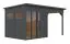 Gartenlaube | Schleppdach | inkl. Fußboden | Anthrazit | Elementbauweise |  4,49 x 2,34 Meter | Poolhaus | Sonnenglück 01  | Flachdach | Fenster aus Sicherheitsglas