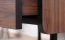 Vitrine Mairenke 03, Farbe: Walnuss / Schwarz matt - Abmessungen: 191 x 59 x 40 cm (H x B x T)