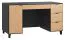 Schreibtisch Leoncho 28, Farbe: Schwarz / Eiche - Abmessungen: 78 x 140 x 67 cm (H x B x T)