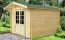 Holz-Gartenhaus 2,48 x 2,48 Meter (inkl. Dach) | Naturbelassen | Satteldach | 34 mm Blockbohlen-Haus Abbildung